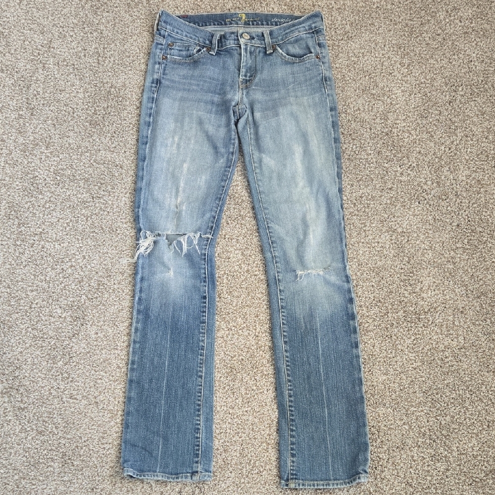 7FAM Women's Straight Leg Jeans